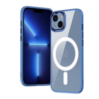 Apple iPhone 13 Kılıf Wireless Şarj Özellikli Zore Krom M-safe Silikon Kapak