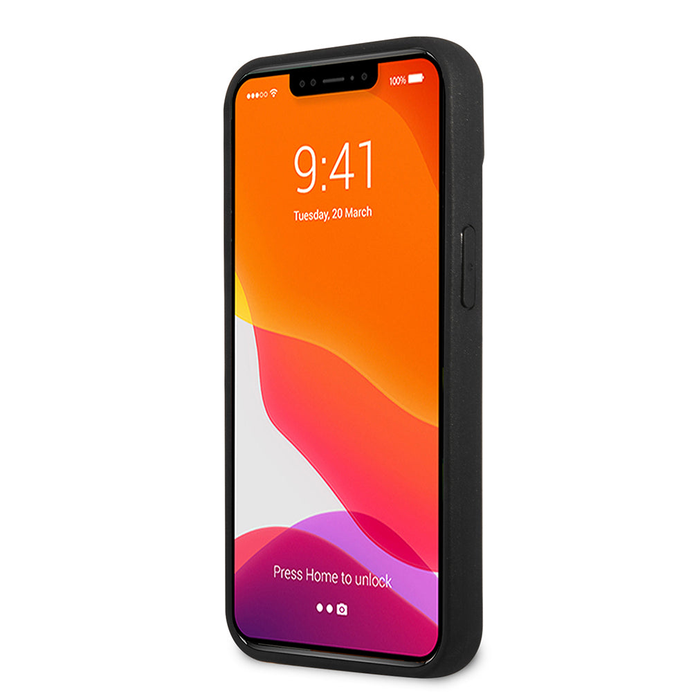 Apple iPhone 13 Mini Kılıf Ferrari Orjinal Lisanlı Klasik Metal Logolu Karbon Dizayn Kapak