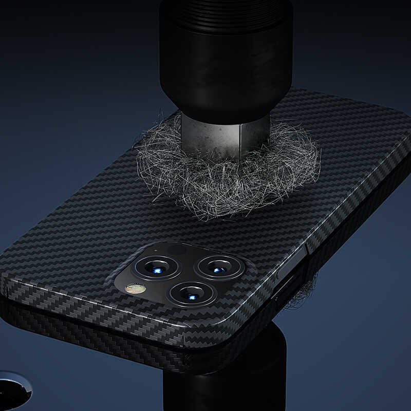 Apple iPhone 13 Pro Kılıf M-safe Özellikli Karbon Fiber Benks Essential Kevlar Kapak