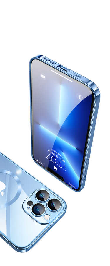 Apple iPhone 13 Pro Kılıf Wireless Şarj Özellikli Sert PC Zore Riksos M-safe Kapak