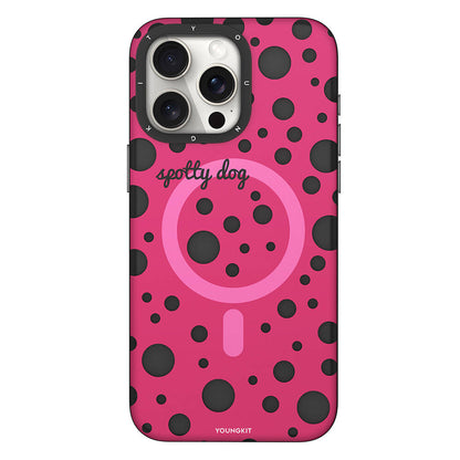Apple iPhone 13 Pro Max Kılıf M-safe Şarj Özellikli Polka Dot Desenli Youngkit Spots Serisi Kapak