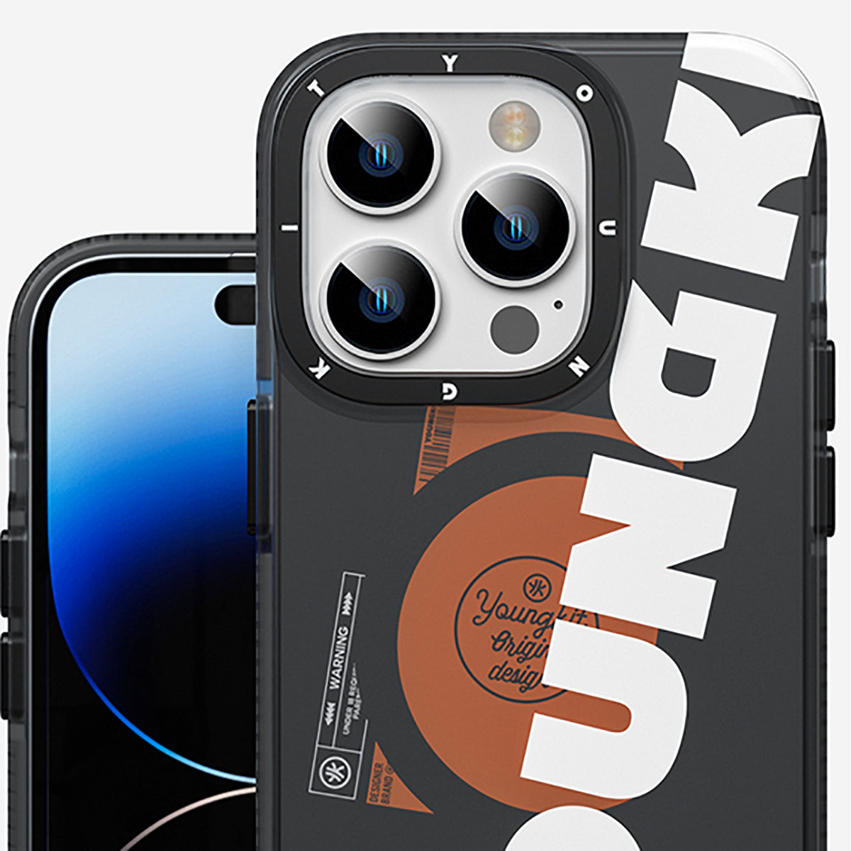 Apple iPhone 13 Pro Max Kılıf M-safe Şarj Özellikli Youngkit Binfen Serisi Yazı Temalı Kapak