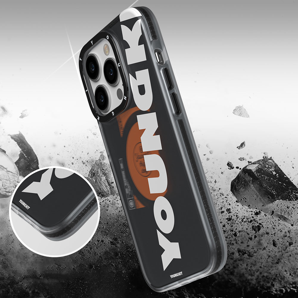 Apple iPhone 13 Pro Max Kılıf M-safe Şarj Özellikli Youngkit Binfen Serisi Yazı Temalı Kapak