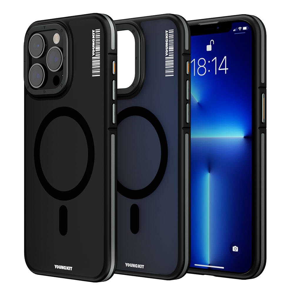 Apple iPhone 13 Pro Max Kılıf M-safe Şarj Özellikli Youngkit Rock Sand Serisi Kapak