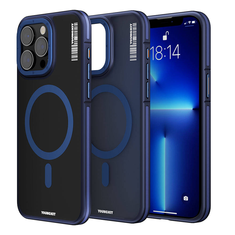 Apple iPhone 13 Pro Max Kılıf M-safe Şarj Özellikli Youngkit Rock Sand Serisi Kapak