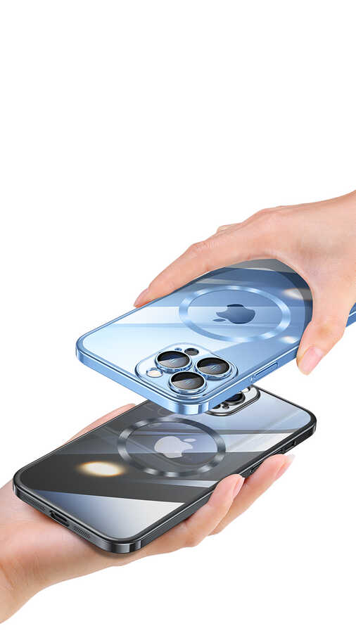 Apple iPhone 13 Pro Max Kılıf Wireless Şarj Özellikli Sert PC Zore Riksos M-safe Kapak