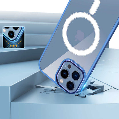 Apple iPhone 13 Pro Max Kılıf Wireless Şarj Özellikli Zore Krom M-safe Silikon Kapak