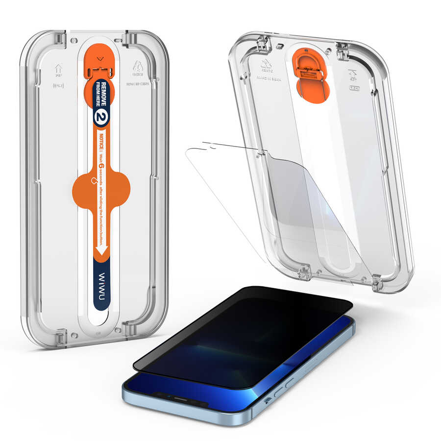 Apple iPhone 13 Pro Wiwu Easy İnstall iPrivacy Temperli Ekran Koruyucu
