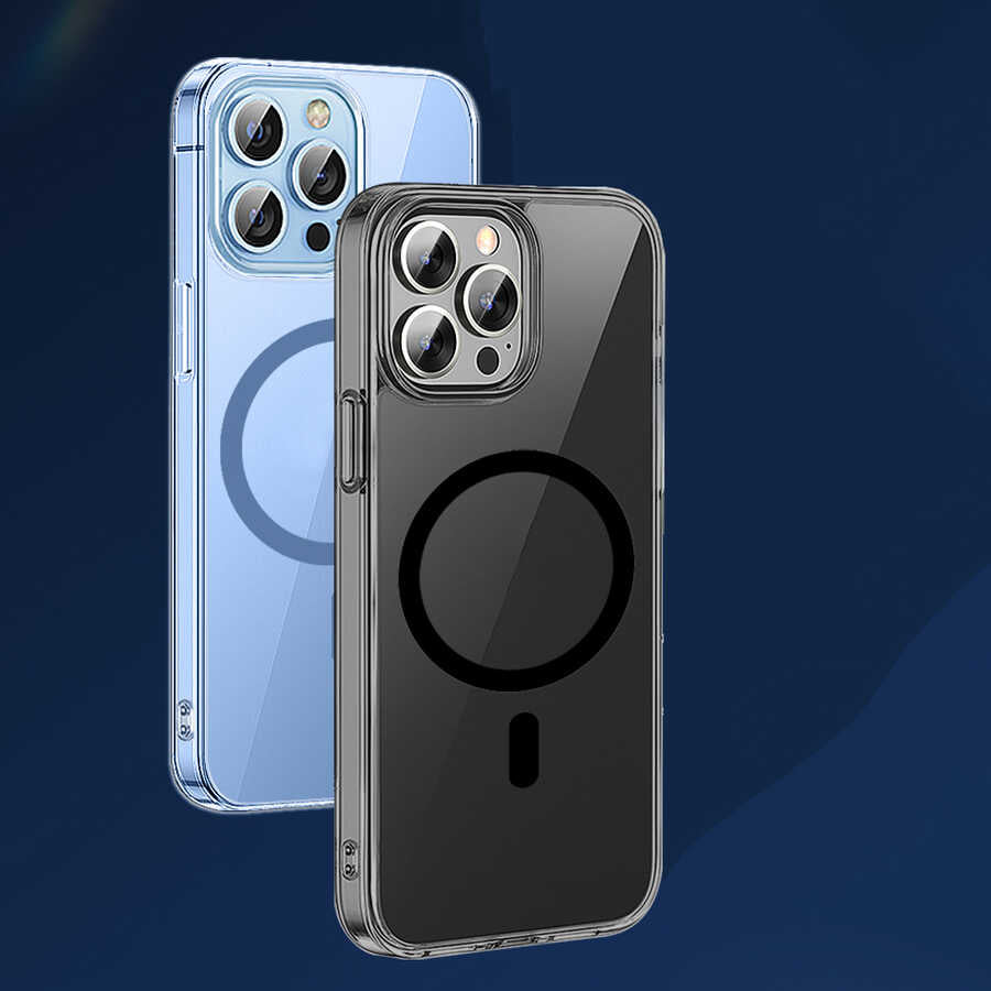Apple iPhone 13 Pro Wiwu M-safe Şarj Özellikli Lens Korumalı Şeffaf Silikon Kapak