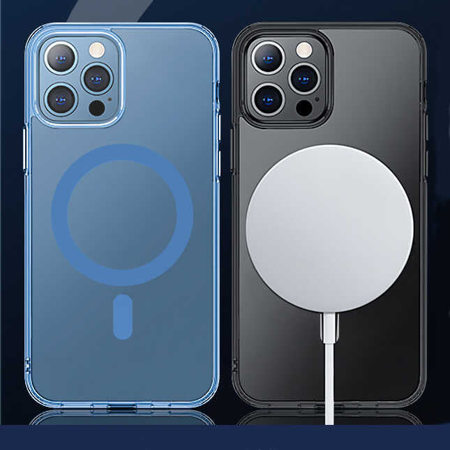 Apple iPhone 13 Wiwu M-safe Şarj Özellikli Lens Korumalı Şeffaf Silikon Kapak