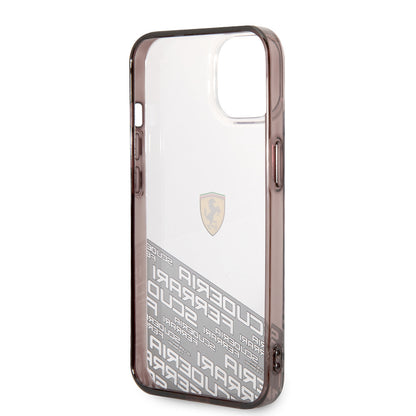 Apple iPhone 14 Kılıf Ferrari Orjinal Lisanlı Transparan Alt Kısım Baskılı Dizayn Kapak