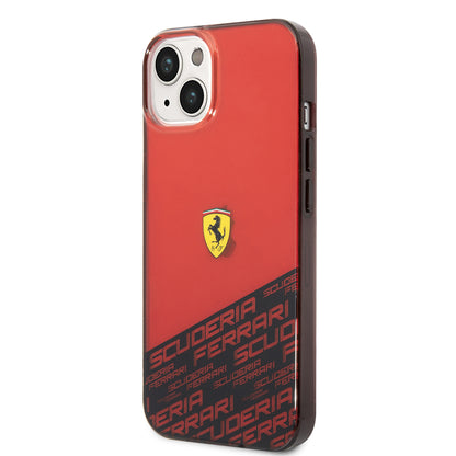 Apple iPhone 14 Kılıf Ferrari Orjinal Lisanlı Transparan Alt Kısım Baskılı Dizayn Kapak