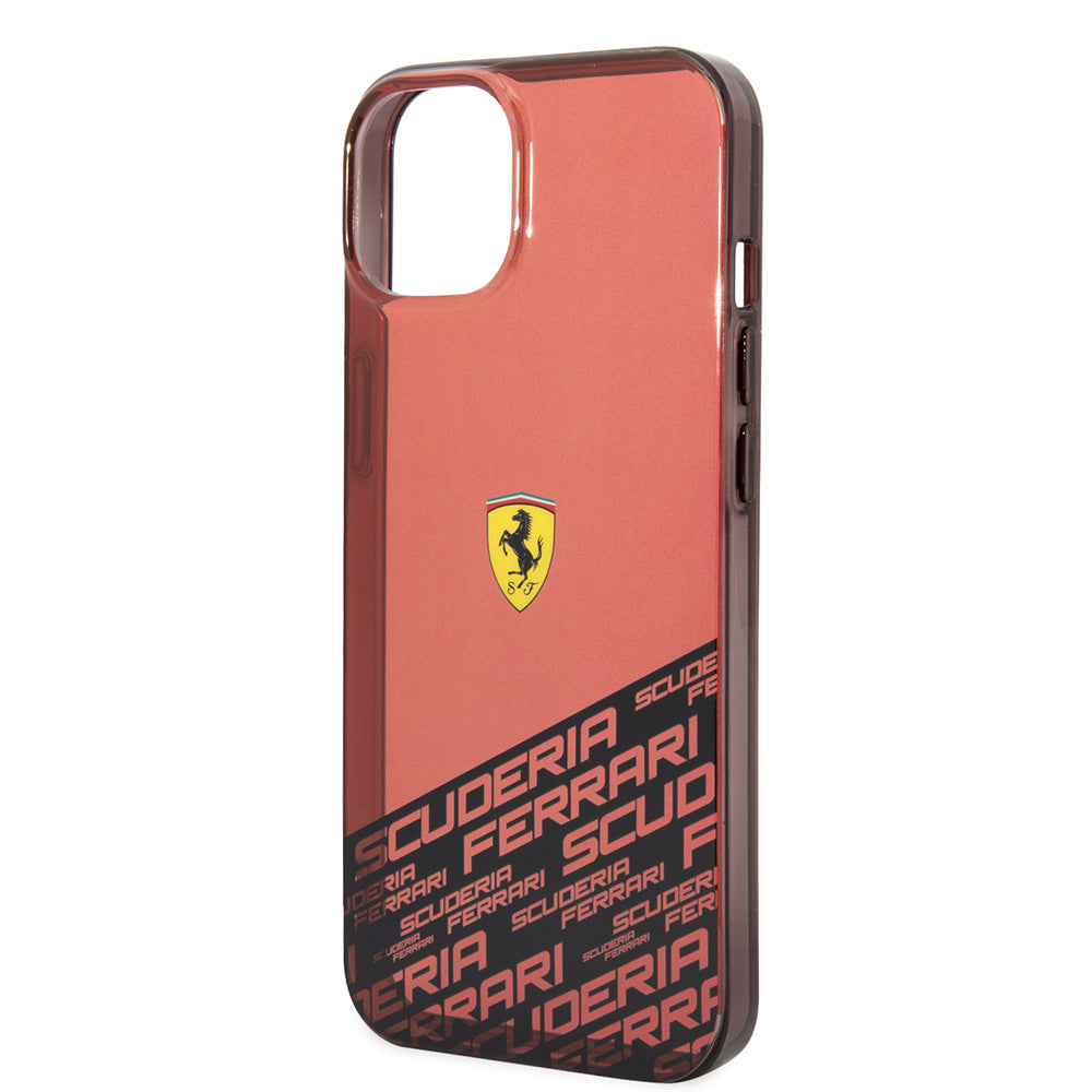 Apple iPhone 14 Kılıf Ferrari Orjinal Lisanlı Transparan Alt Kısım Baskılı Dizayn Kapak