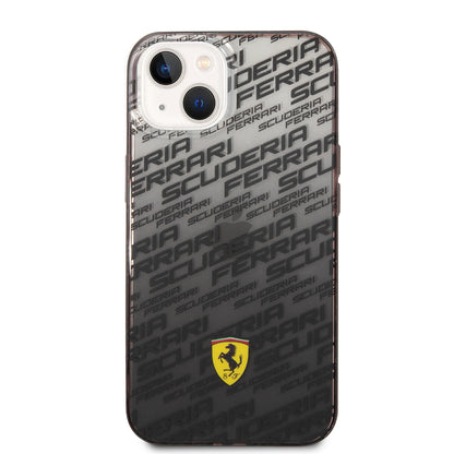 Apple iPhone 14 Kılıf Ferrari Orjinal Lisanlı Transparan SF Baskılı Dizayn Kapak