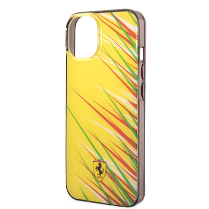 Apple iPhone 14 Kılıf Ferrari Orjinal Lisanslı Baskı Logolu Çimen Desenli Kapak
