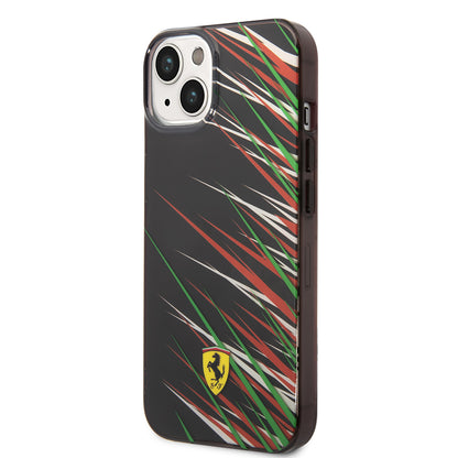 Apple iPhone 14 Kılıf Ferrari Orjinal Lisanslı Baskı Logolu Çimen Desenli Kapak