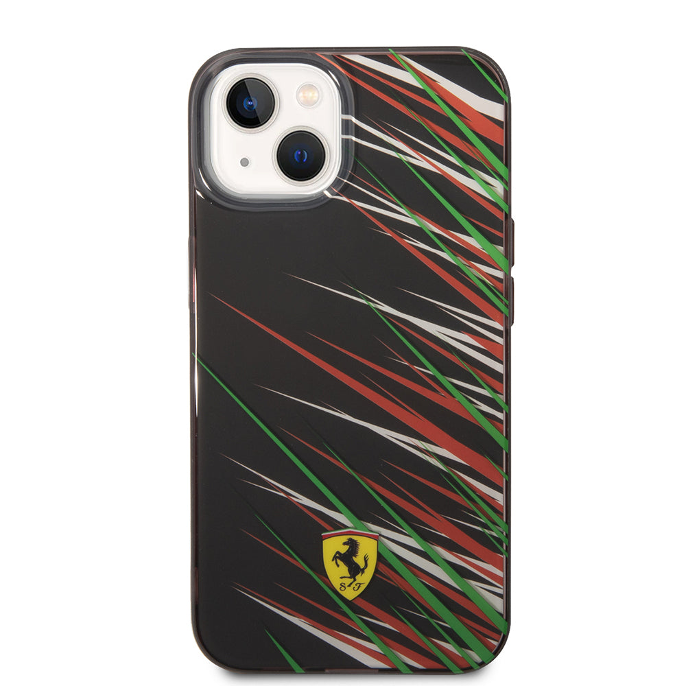 Apple iPhone 14 Kılıf Ferrari Orjinal Lisanslı Baskı Logolu Çimen Desenli Kapak