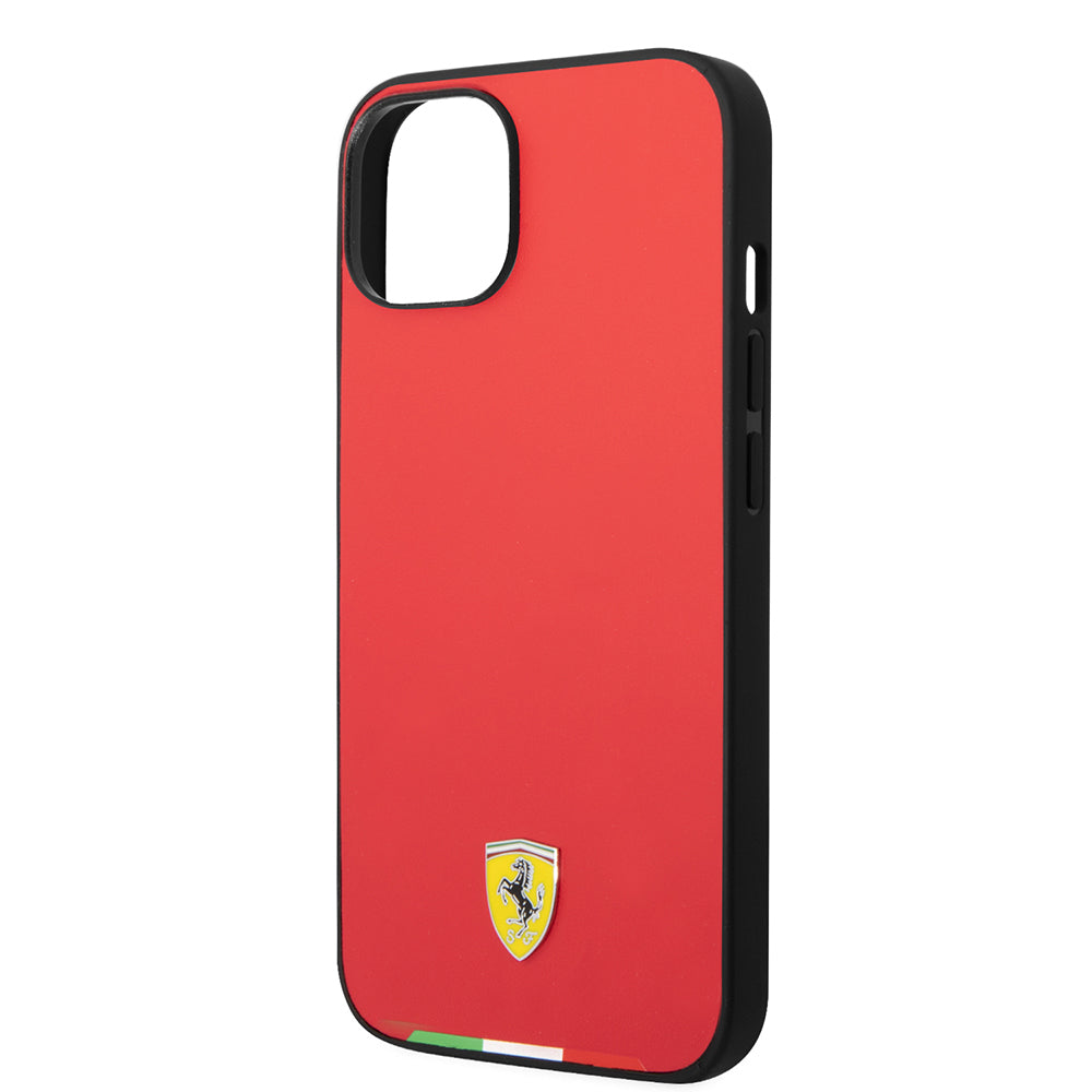 Apple iPhone 14 Kılıf Ferrari Orjinal Lisanslı PU Deri İtalyan Bayrak Dizayn Kapak