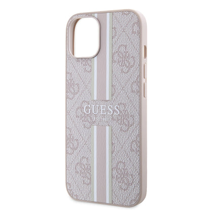 Apple iPhone 14 Kılıf Guess Orjinal Lisanslı M-safe Şarj Özellikli 4G Şerit Tasarımlı Printed Kapak