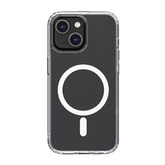 Apple iPhone 14 Kılıf M-safe Şarj Özellikli Airbagli Şeffaf PC Arka Yüzey Recci Magnetik Suction Serisi Kapak