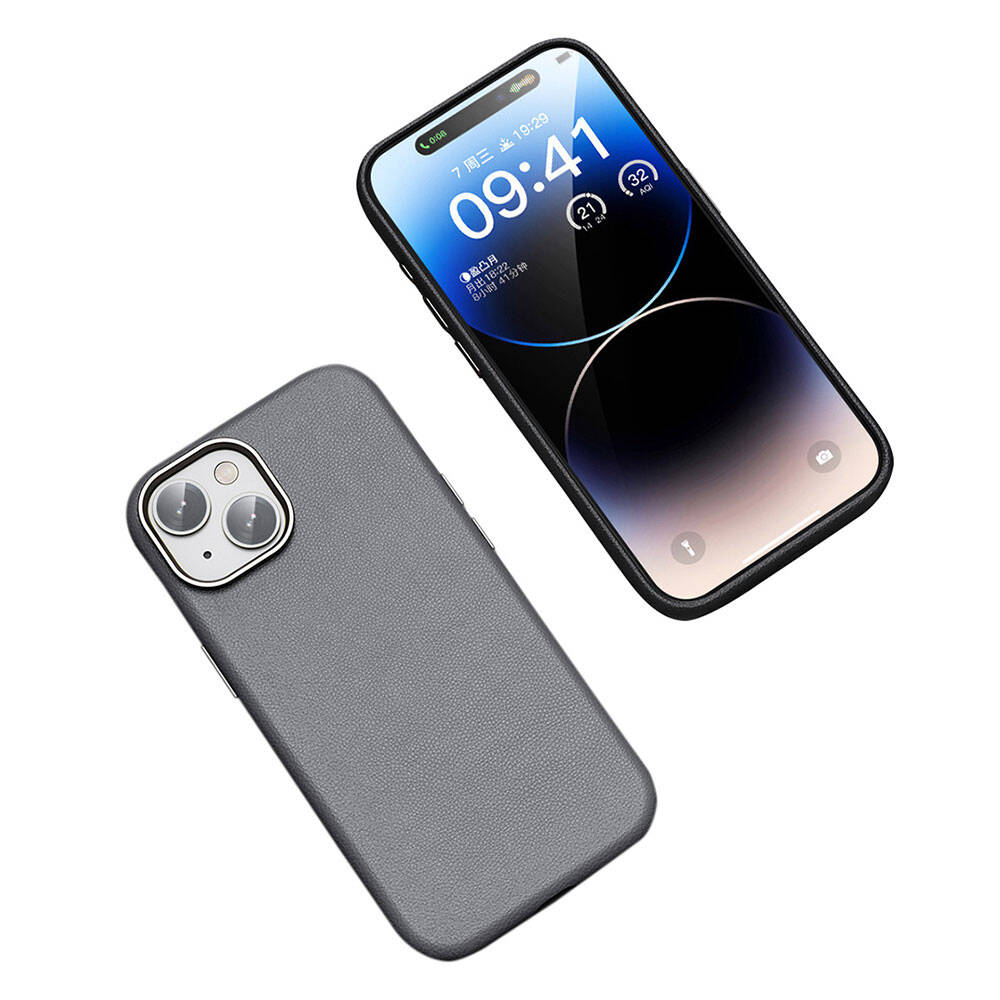 Apple iPhone 14 Kılıf M-safe Şarj Özellikli PU Deri Zore Adora Kapak