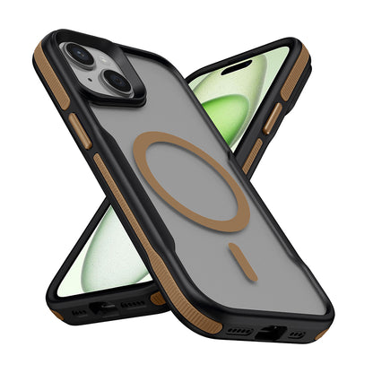 Apple iPhone 14 Kılıf M-safe Şarj Özellikli Renkli Kenar Airbag Şeritli Zore Lamer Kapak