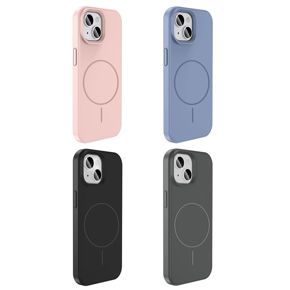 Apple iPhone 14 Kılıf M-safe Şarj Özellikli Sıvı Teknolojili Silinebilir Sert Zore Kivi Kapak