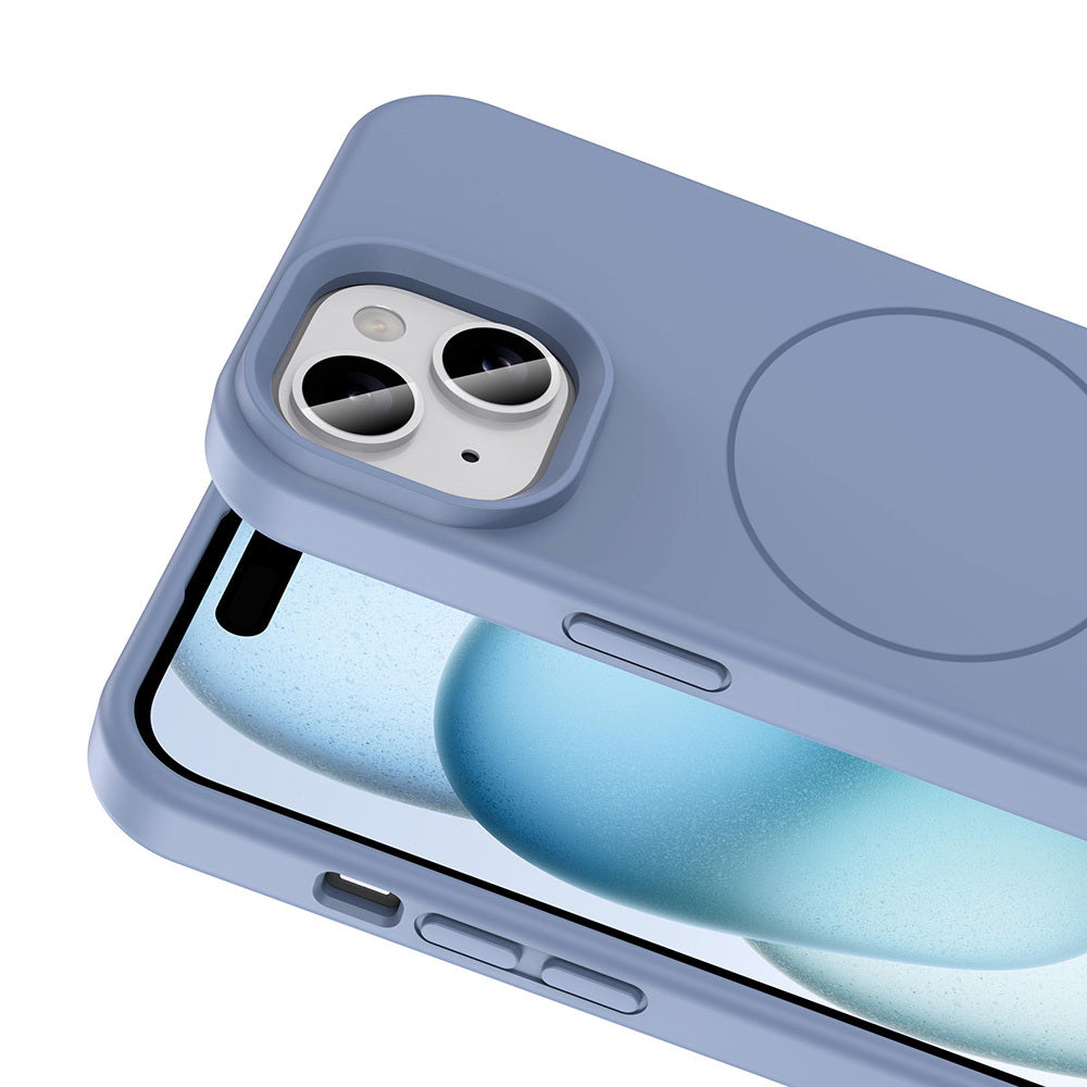 Apple iPhone 14 Kılıf M-safe Şarj Özellikli Sıvı Teknolojili Silinebilir Sert Zore Kivi Kapak