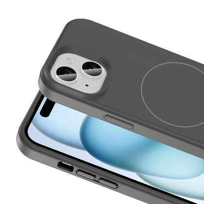 Apple iPhone 14 Kılıf M-safe Şarj Özellikli Sıvı Teknolojili Silinebilir Sert Zore Kivi Kapak