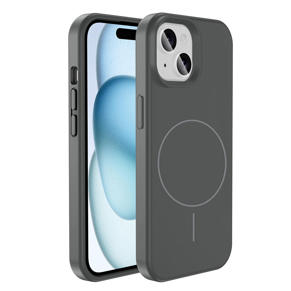 Apple iPhone 14 Kılıf M-safe Şarj Özellikli Sıvı Teknolojili Silinebilir Sert Zore Kivi Kapak