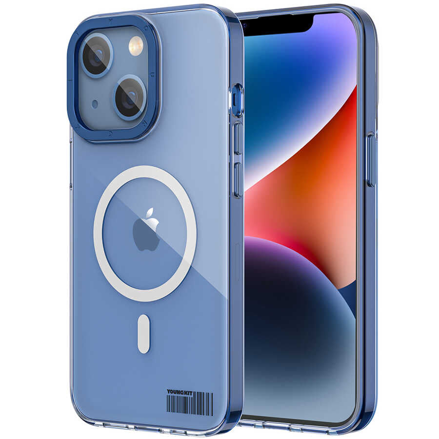 Apple iPhone 14 Kılıf M-safe Şarj Özellikli Youngkit Coloured Glaze Serisi Kapak