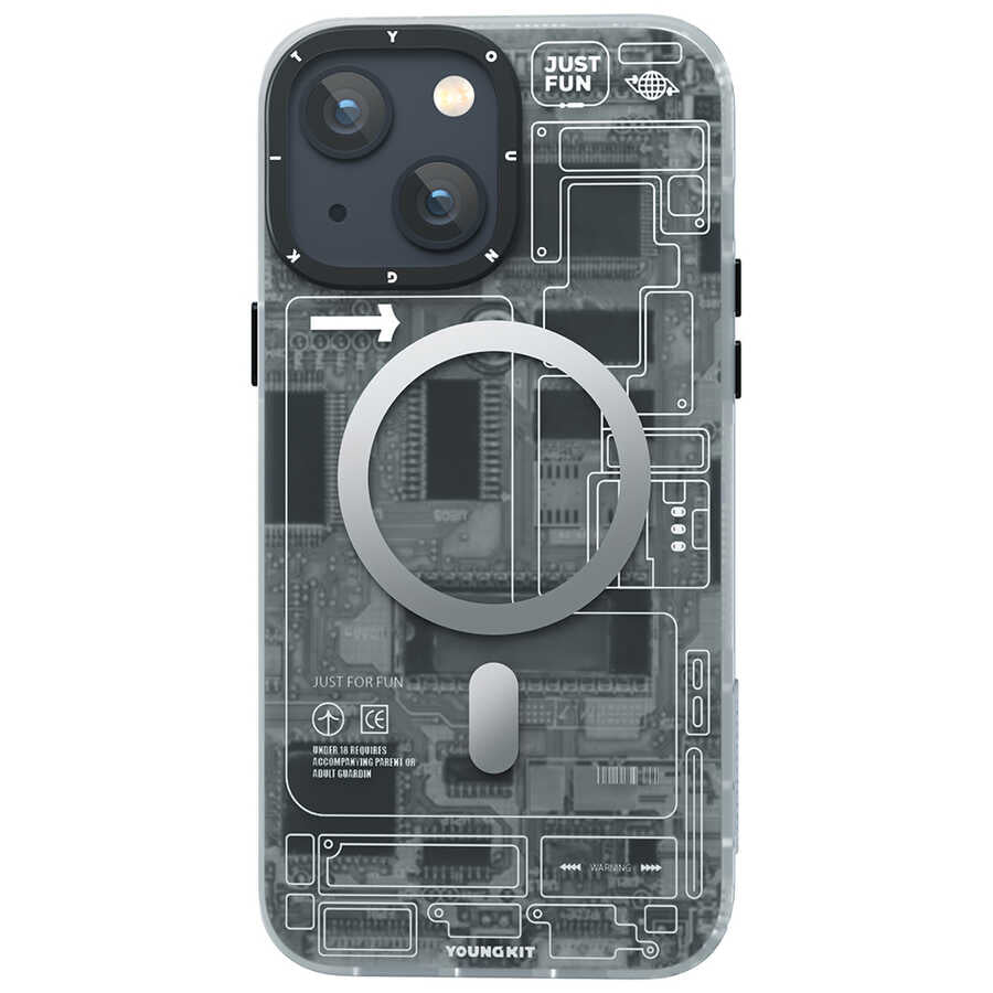 Apple iPhone 14 Kılıf M-safe Şarj Özellikli YoungKit Technology Serisi Kapak