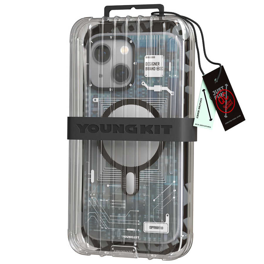 Apple iPhone 14 Kılıf M-safe Şarj Özellikli YoungKit Technology Serisi Kapak