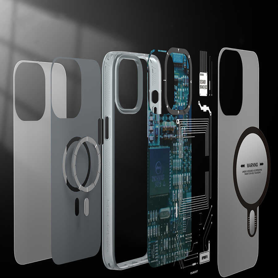 Apple iPhone 14 Kılıf M-safe Şarj Özellikli YoungKit Technology Serisi Kapak