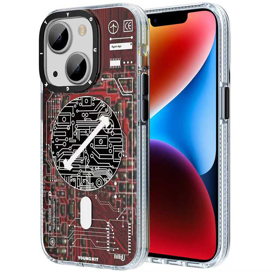 Apple iPhone 14 Kılıf M-safe Şarj Özellikli YoungKit Technology Serisi Kapak