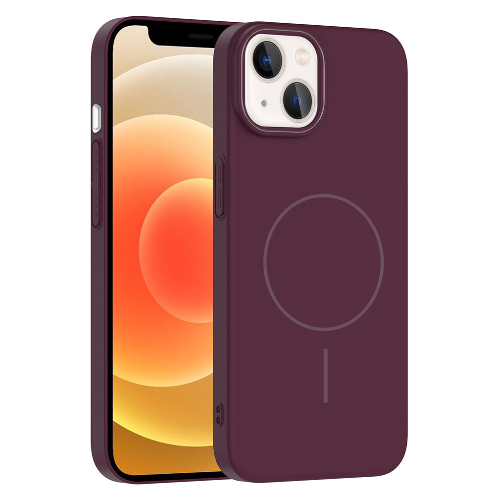 Apple iPhone 14 Kılıf M-safe Şarj Özellikli Zore Ruby Sert Kapak