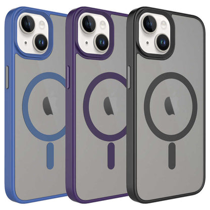 Apple iPhone 14 Kılıf Mat Arka Yüzey Wireless Şarj Özellikli Zore Flet M-safe Kapak