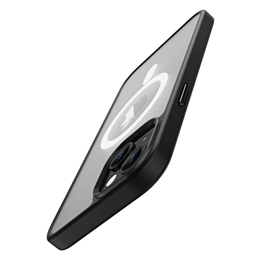 Apple iPhone 14 Kılıf Wireless Şarj Özellikli Zore Hibrit M-safe Kapak