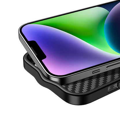 Apple iPhone 14 Plus Kılıf Aramid Karbon Fiber M-safe Özellikli Wlons Radison Kapak