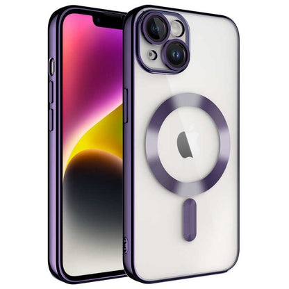 Apple iPhone 14 Plus Kılıf Kamera Korumalı M-safe Wireless Şarj Özellikli Zore Demre Kapak