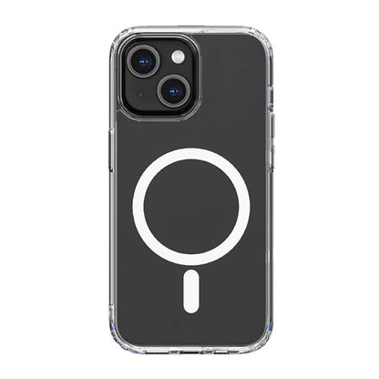 Apple iPhone 14 Plus Kılıf M-safe Şarj Özellikli Airbagli Şeffaf PC Arka Yüzey Recci Magnetik Suction Serisi Kapak