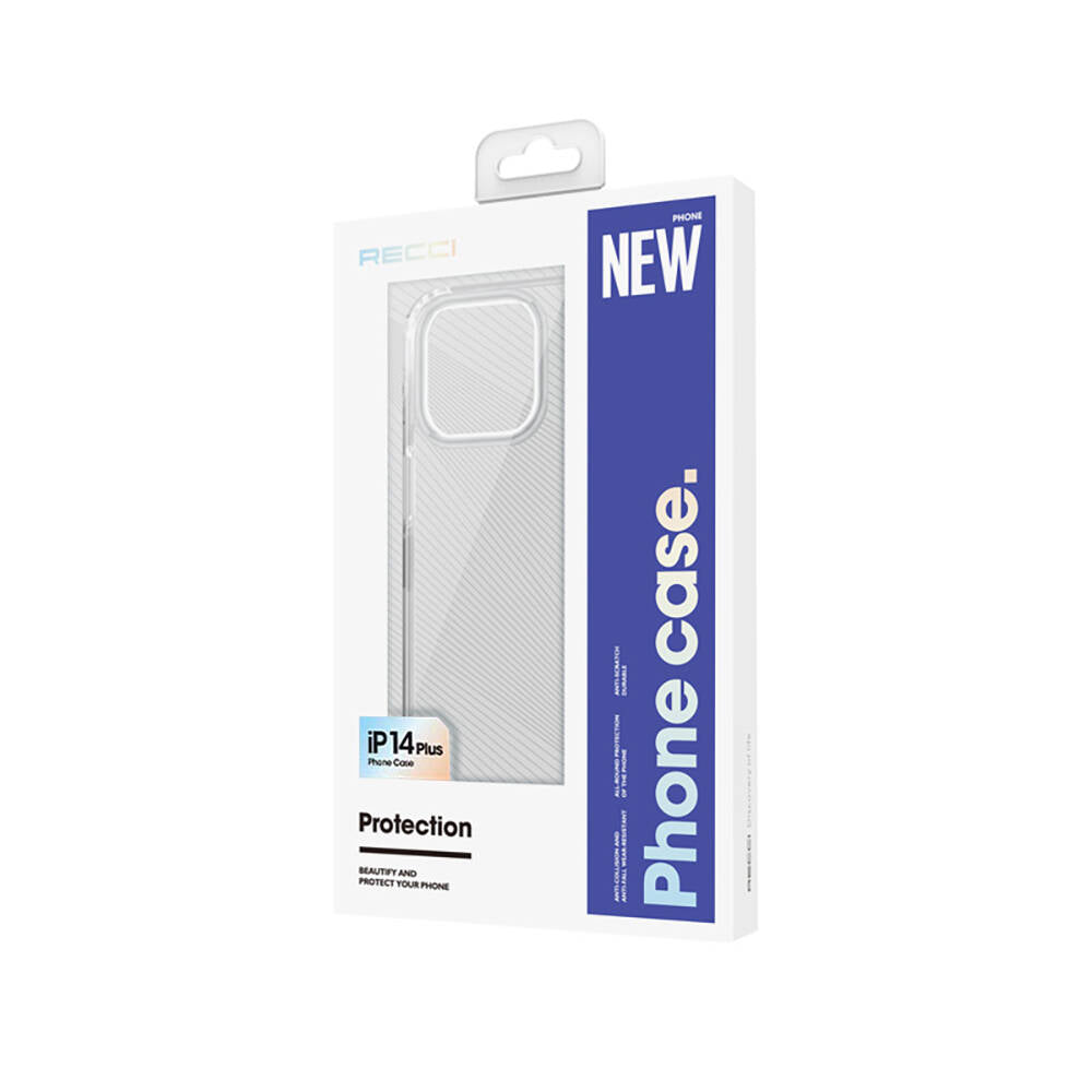 Apple iPhone 14 Plus Kılıf M-safe Şarj Özellikli Airbagli Şeffaf PC Arka Yüzey Recci Magnetik Suction Serisi Kapak