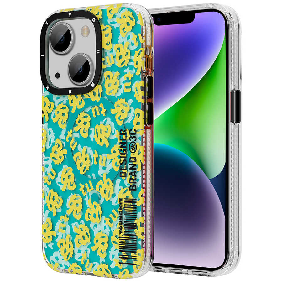 Apple iPhone 14 Plus Kılıf M-safe Şarj Özellikli Youngkit Play Rabbit Serisi Kapak