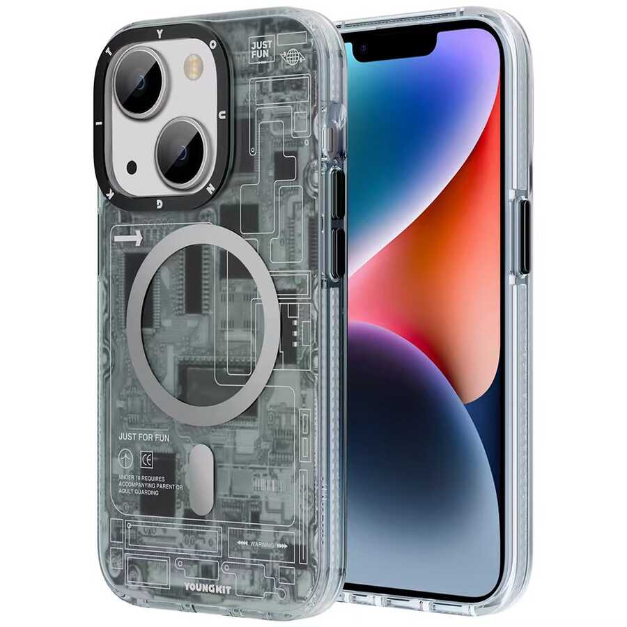 Apple iPhone 14 Plus Kılıf M-safe Şarj Özellikli YoungKit Technology Serisi Kapak