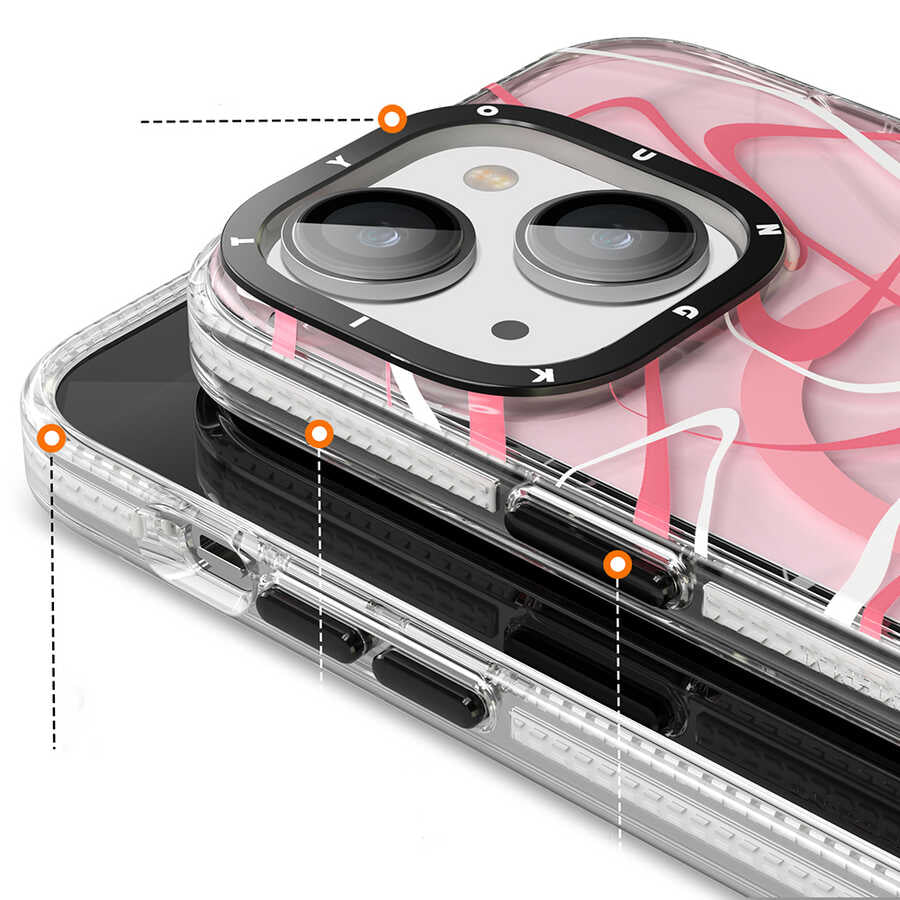 Apple iPhone 14 Plus Kılıf M-safe Şarj Özellikli Youngkit Water-Ink Serisi Kapak