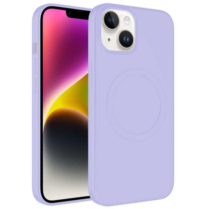 Apple iPhone 14 Plus Kılıf M-safe Wireless Şarj Özellikli Pastel Renk Silikon Zore Plas Kapak