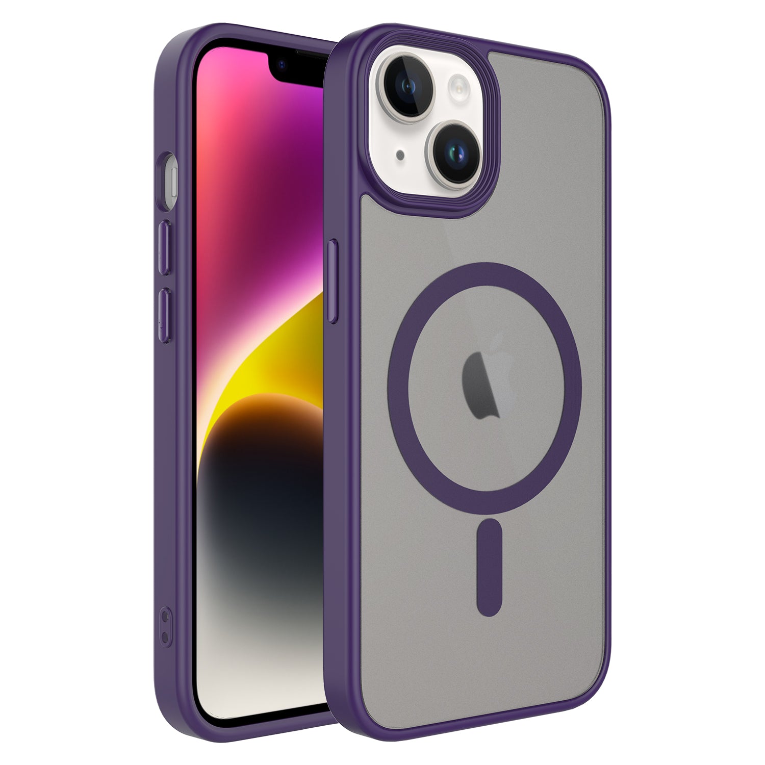 Apple iPhone 14 Plus Kılıf Mat Arka Yüzey Wireless Şarj Özellikli Zore Flet M-safe Kapak