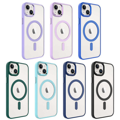 Apple iPhone 14 Plus Kılıf Wireless Şarj Özellikli Zore Krom M-safe Silikon Kapak