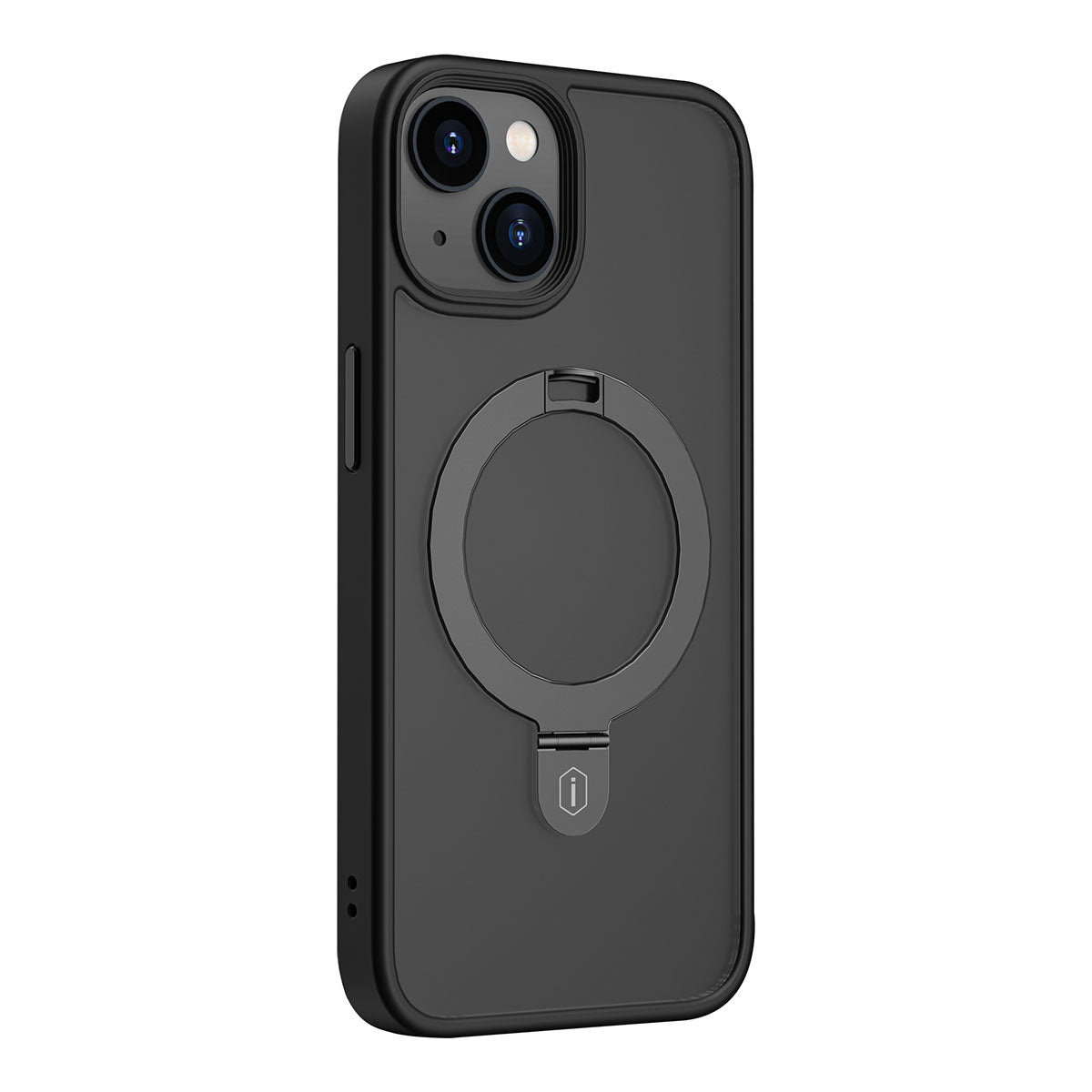 Apple iPhone 14 Plus Kılıf Wiwu ZMM-010 M-safe Şarj Özellikli Parmak İzi Bırakmayan Mat Transparan Standlı Kapak