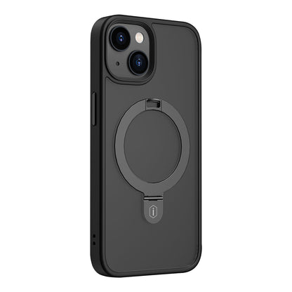 Apple iPhone 14 Plus Kılıf Wiwu ZMM-010 M-safe Şarj Özellikli Parmak İzi Bırakmayan Mat Transparan Standlı Kapak